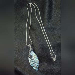 Wire Wrapped Shell Pendant Necklace